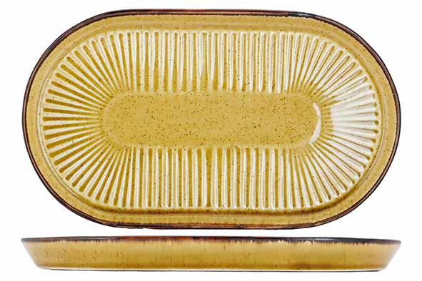 Solas Mustard Oval Teller 24x14cm